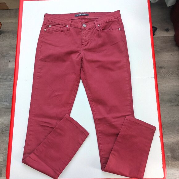 Angry Rabbit jeans women's size 29 burgundy mid-rise - Picture 1 of 12
